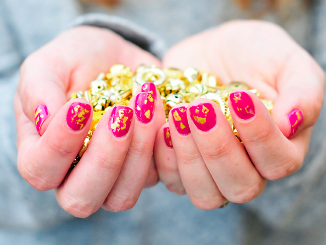 Gold Leaf Manicure Tutorial (Plus 20 More Insanely Easy Nail Art Tutorials)