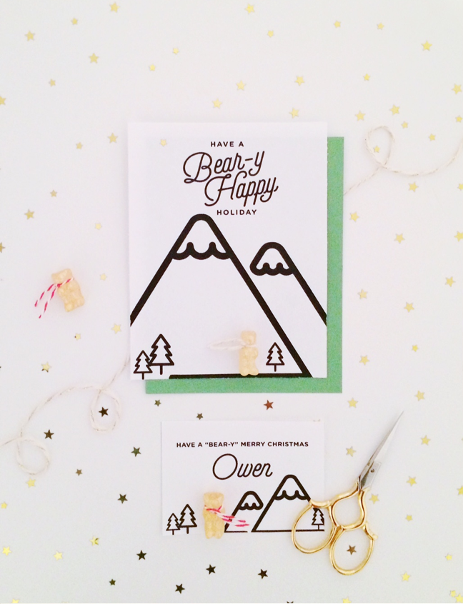 DIY Gummy Bear Holiday Greeting and Place Card  Shauna Younge for Momtastic