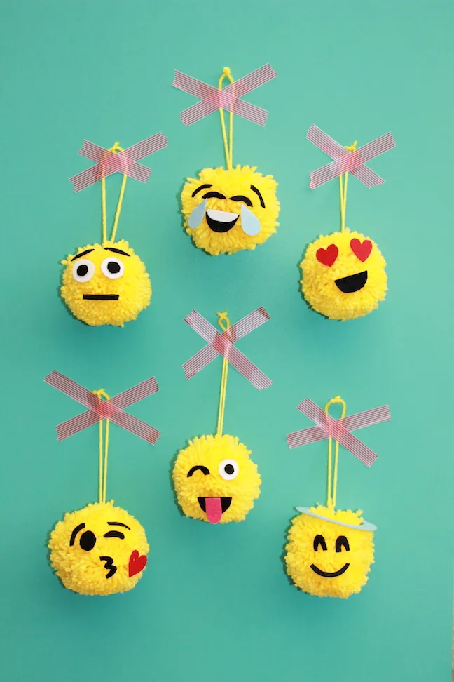 DIY Emoji Christmas Ornaments