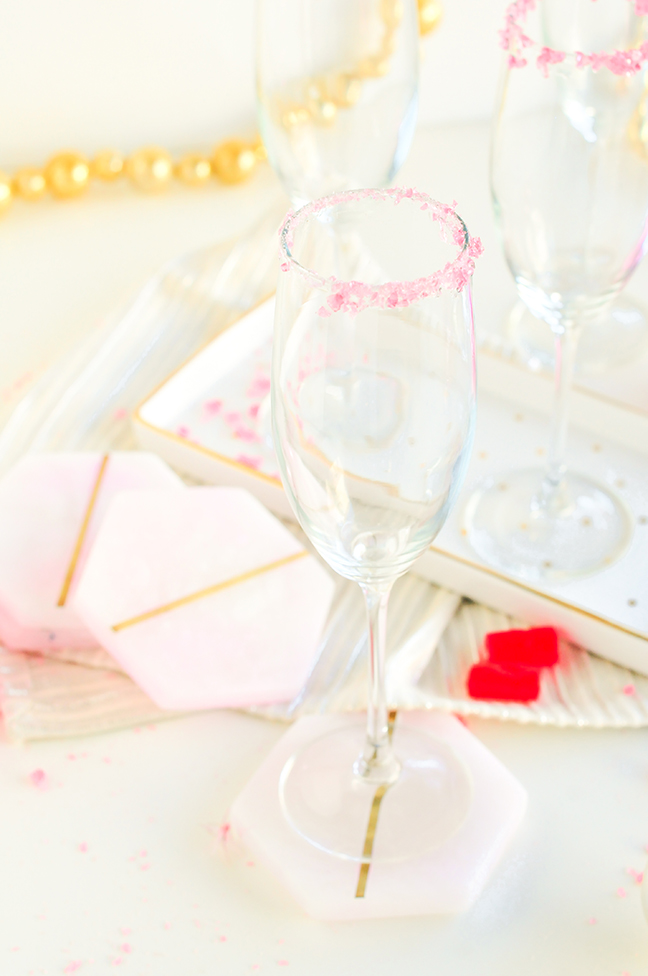 candied rim champagne flutes