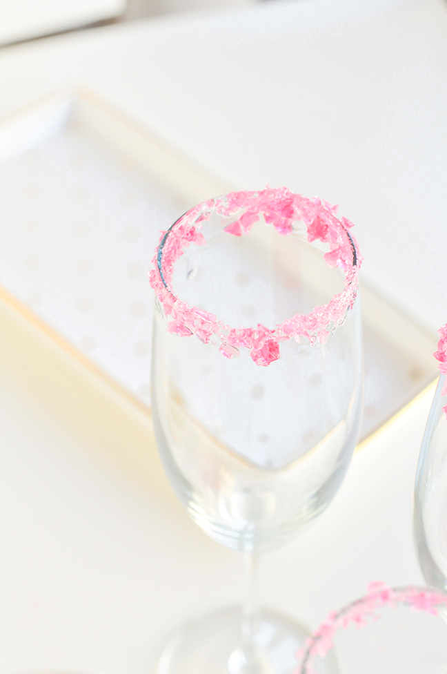 candied rim champagne flutes