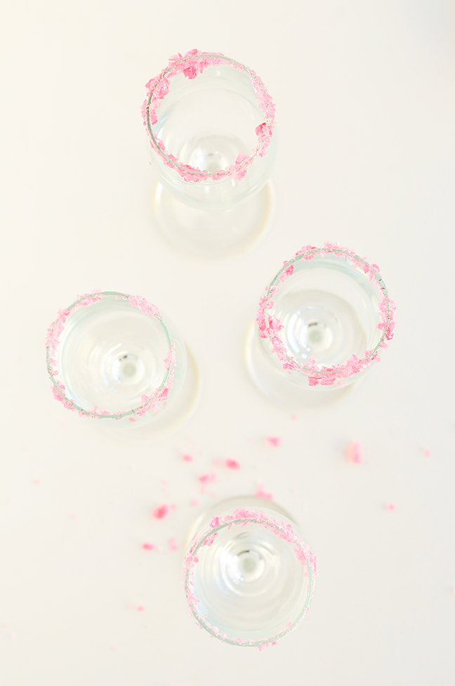 candied rim champagne flutes