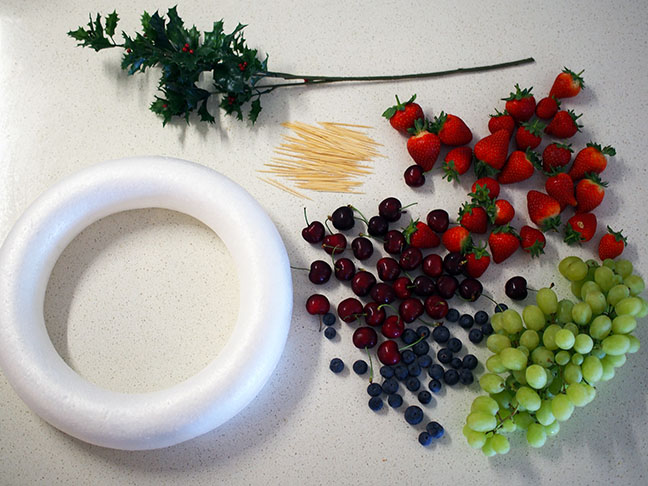 The artificial holly plant was for filling in any gaps in the wreath.