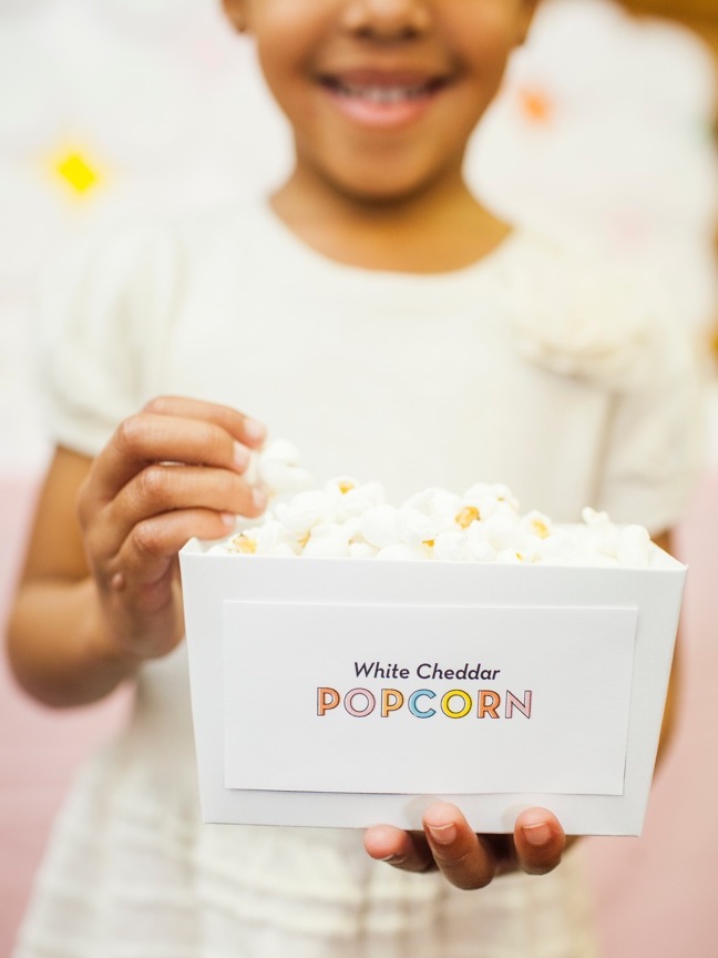 custom popcorn boxes kids birthday party | Shauna Younge (image: Sydnee Bickett)