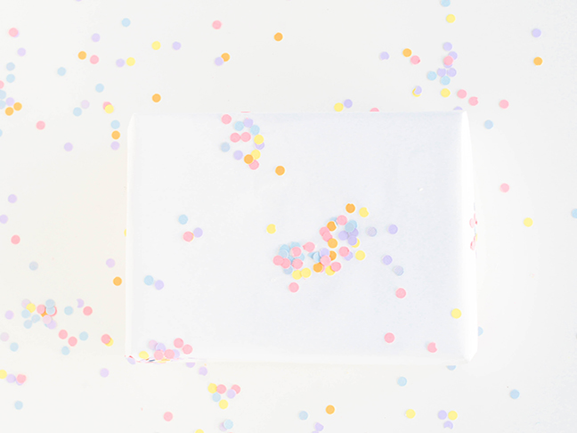 DIY Polka Dot Confetti Gift Wrap