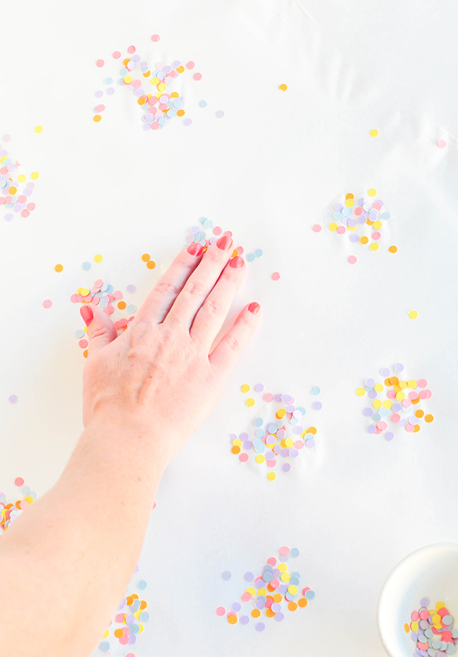 DIY Polka Dot Confetti Gift Wrap