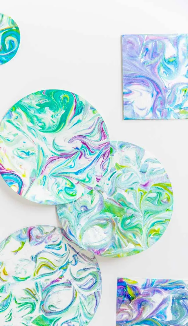 swirl paint paper plates