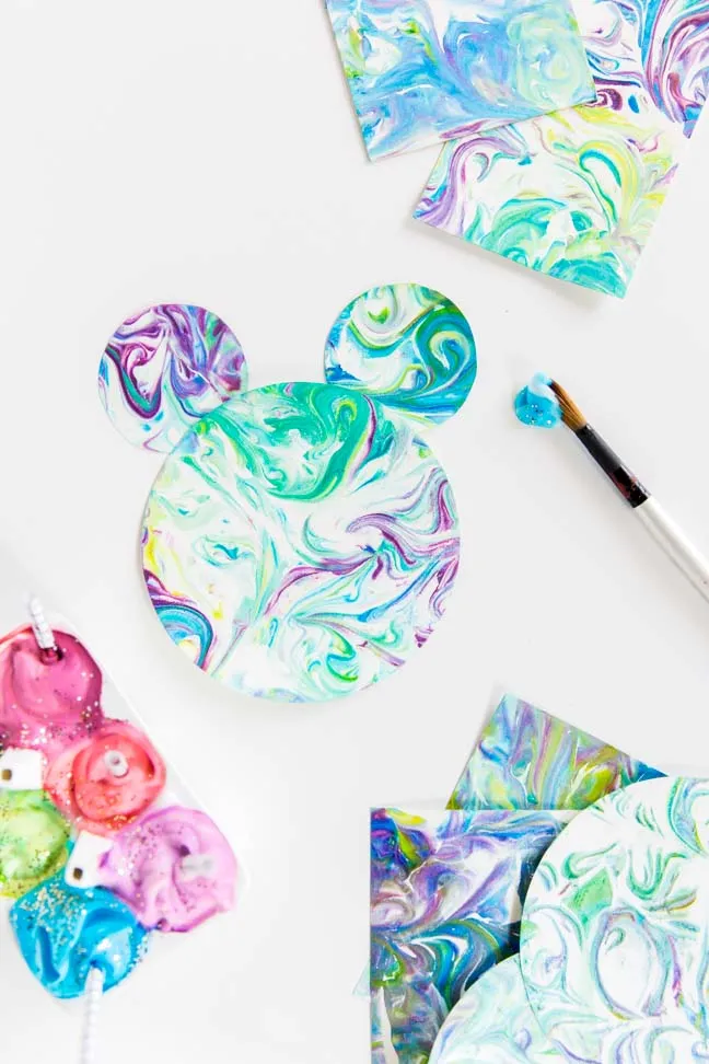 marbled paint mickey mouse