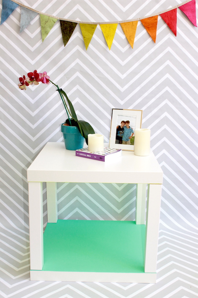 mint green accent side table