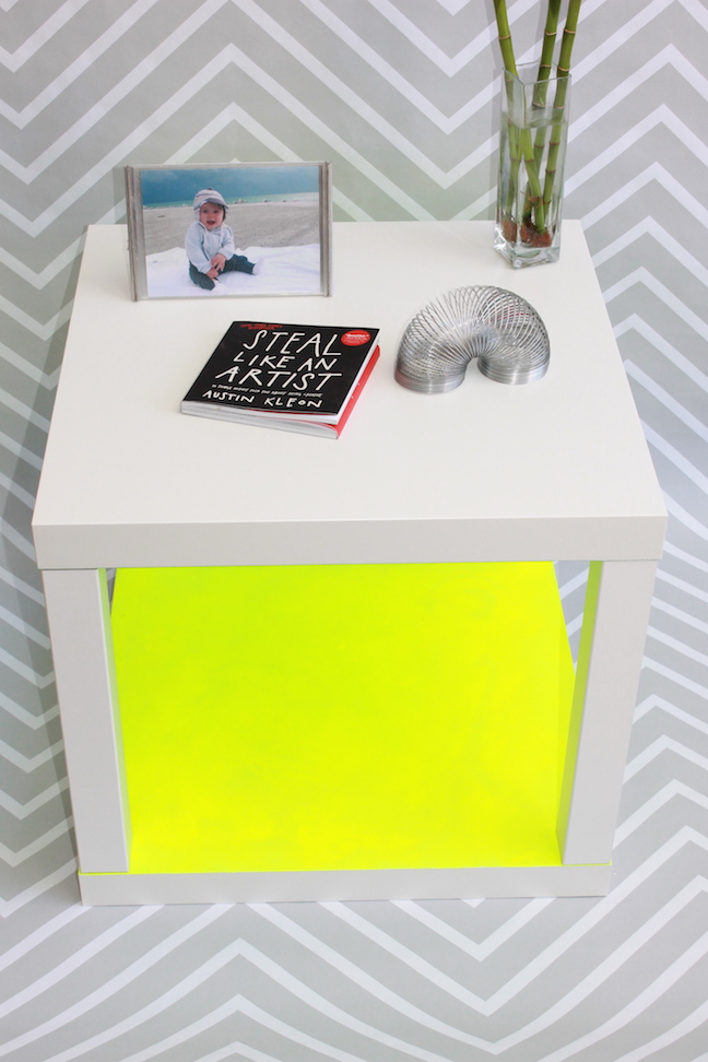 neon yellow accent side table