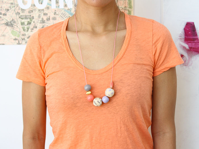 How to make a long, beaded necklace in minutes.