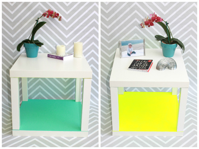 white side table accent color