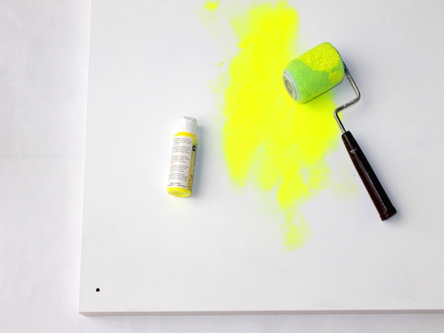 neon yellow mini paint roller
