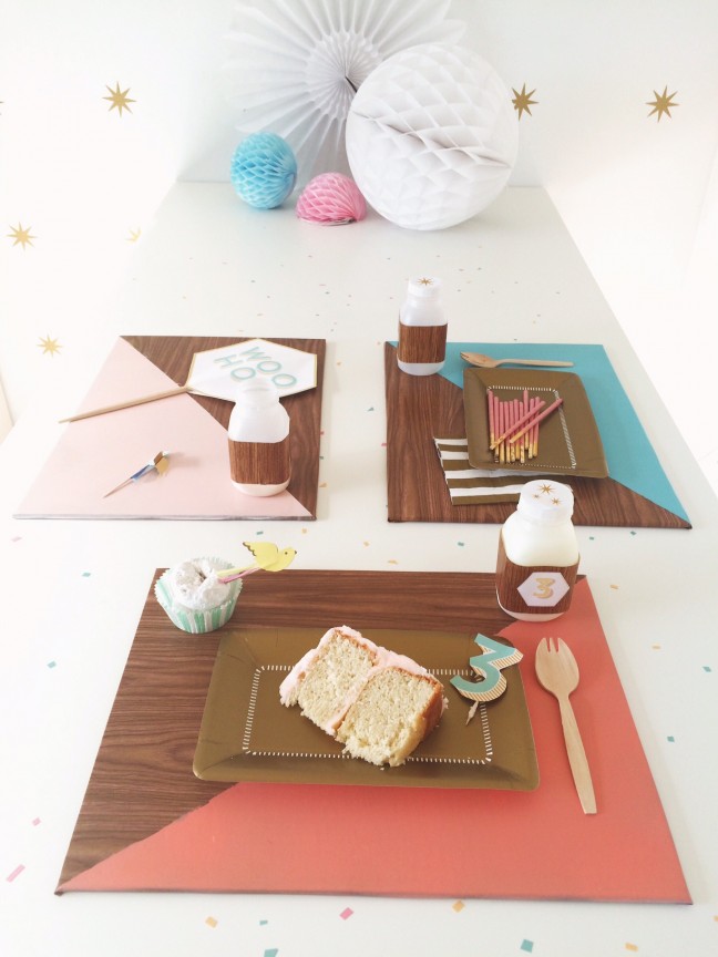 DIY Faux Bois Color Block Placemats | Shauna Younge