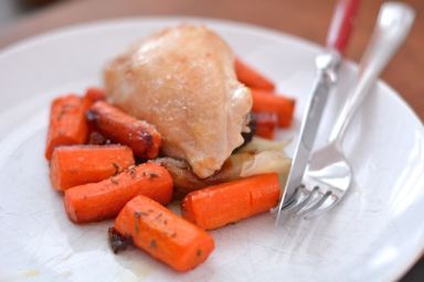 Roasted Chicken with Carrots & Shallots