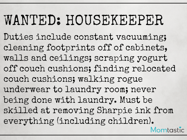 Want Ads Moms Would Love to Make on @ItsMomtastic by @letmestart | Housekeeper Wanted Funny Want Ads for parents and LOLs for moms