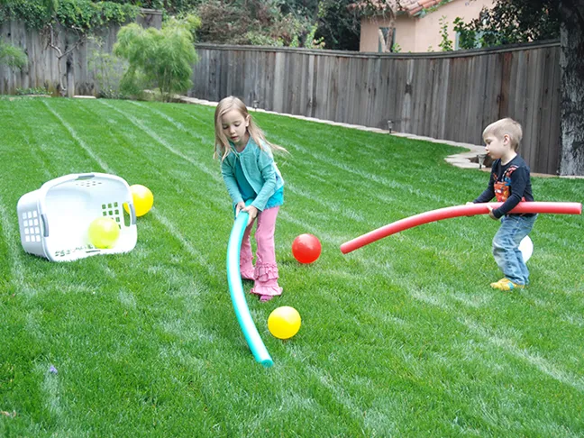 balloons pool noodles kids