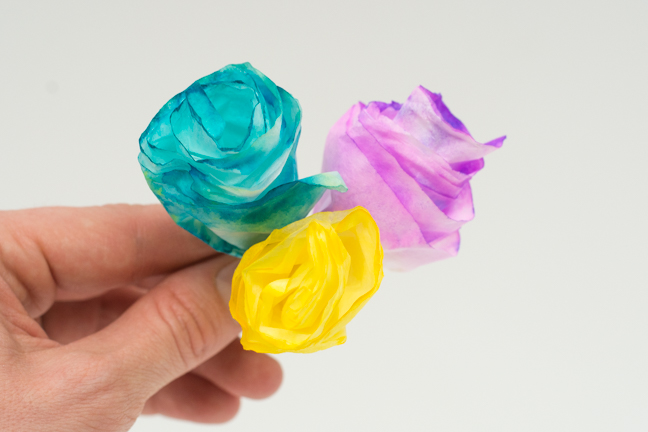 colorful paper roses
