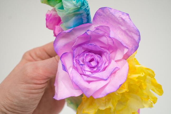 colorful paper roses