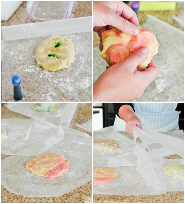 marbling sugar cookie dough