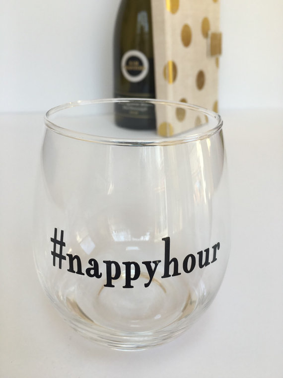nappy hour wine glass