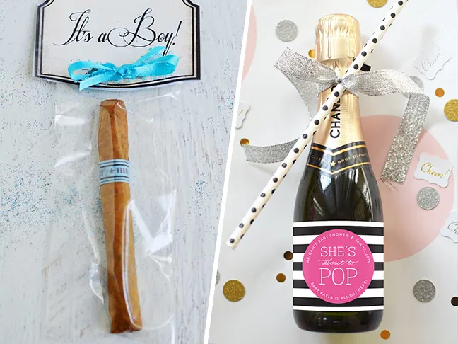 Baby shower champagne favors sale