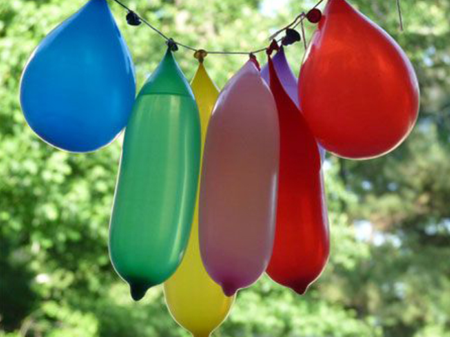 rainbow water balloons