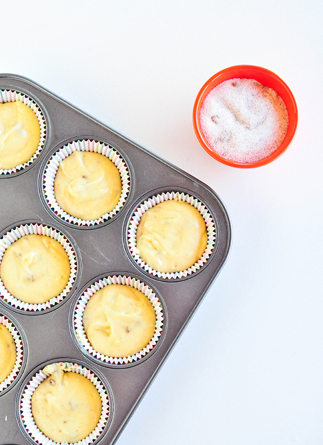 cupcake batter in baking pan