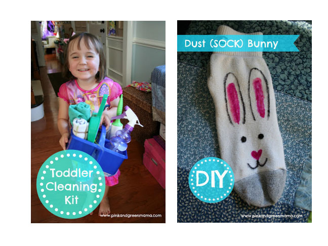 toddler cleaning kit dust bunny sock