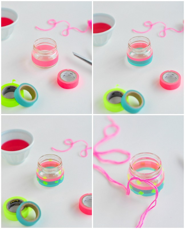 adding wash tape to jar