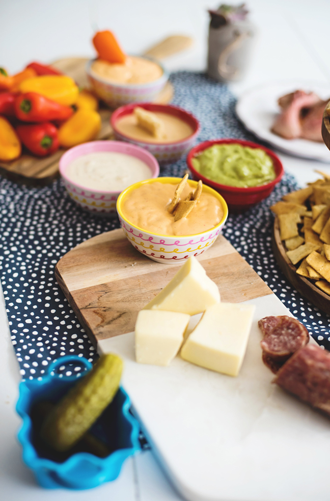 dips with cheese salami peppers