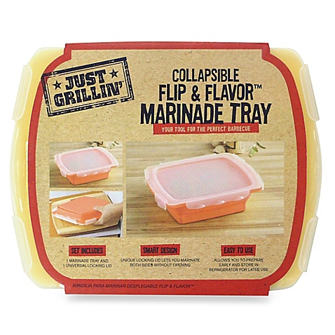 Marinade your meats and vegetables easily with this collapsible marinade tray!