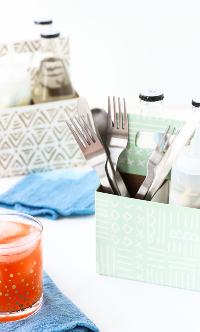 DIY Condiment Caddy Using a Recycled Bottle Carrier