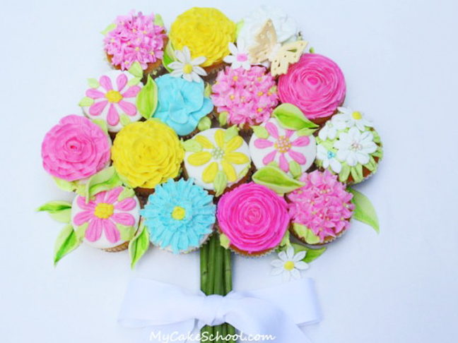 flower cupcake cake