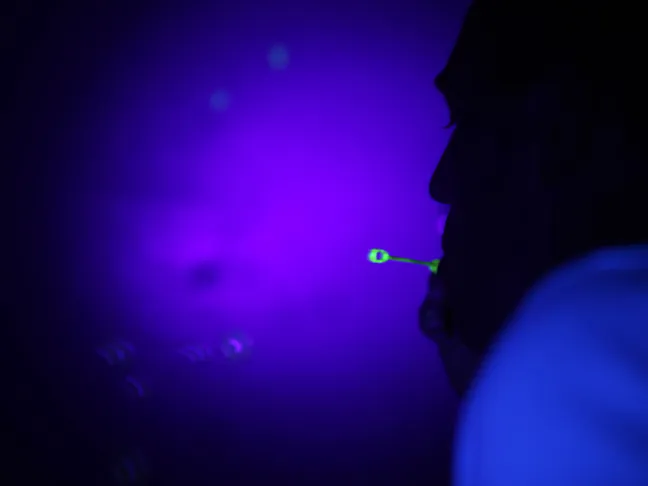 blowing glow in the dark bubbles