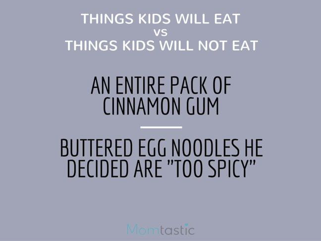 Things Kids Will Eat vs Things Kids Will Not Eat is a funny list for every mom who can relate Parenting humor on @ItsMomtastic by @letmestart