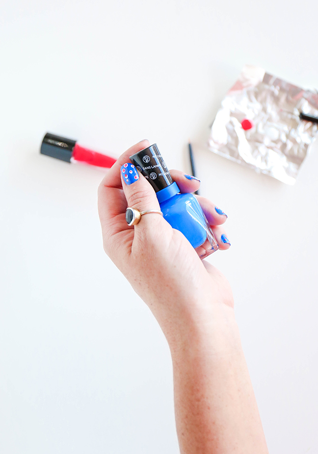 red white and blue manicure