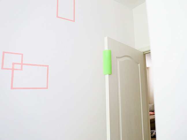protect small fingers from getting smashed by lining doors with pool noodles \\ Toddler Proofing Tricks You've Never Heard of Before