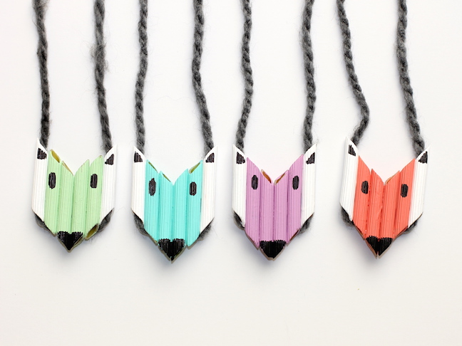 colorful fox pasta necklaces