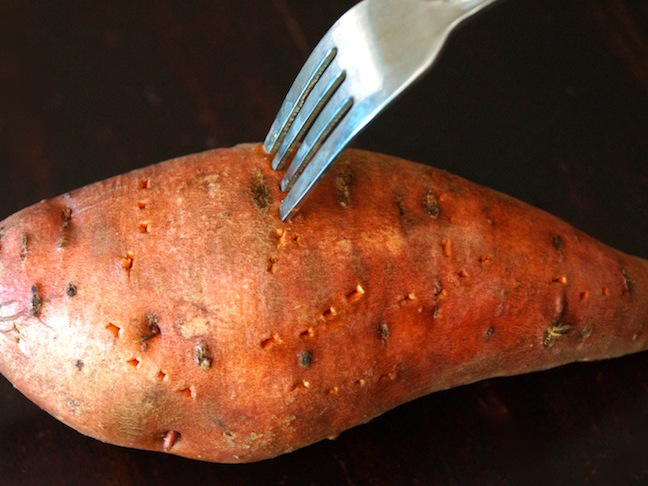fork orange sweet potato