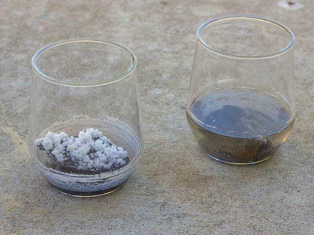 glass containers growing crystals