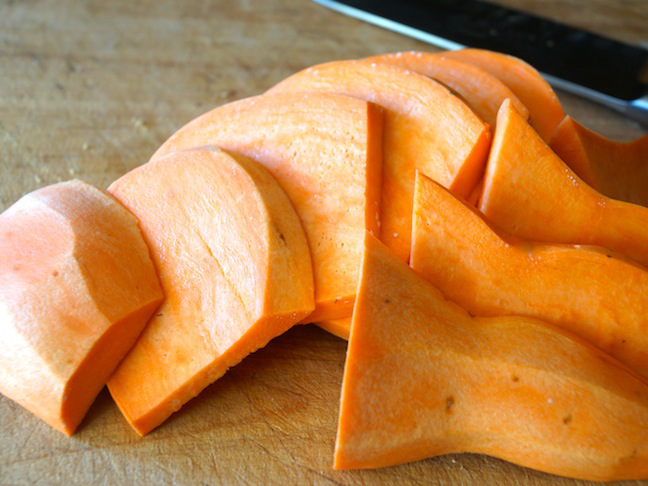 orange sweet potato slices