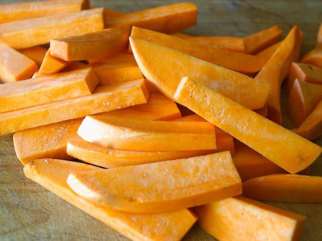 orange sweet potato slices