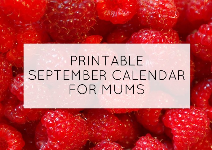 September printable calendar for mums - Mumtastic