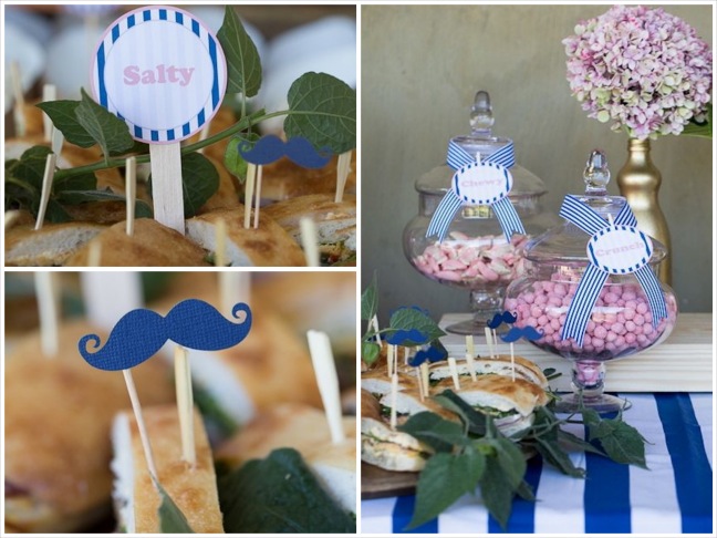 gender-reveal-baby-shower-salty-sandwiches-pink-candy-crunchy-food-mustache-salty