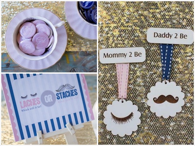 baby-shower-gender-reveal-gold-pink-blue-buttons-staches-lashes
