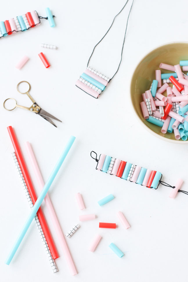 After School Kids Craft Idea: DIY Straw Bead Bracelets