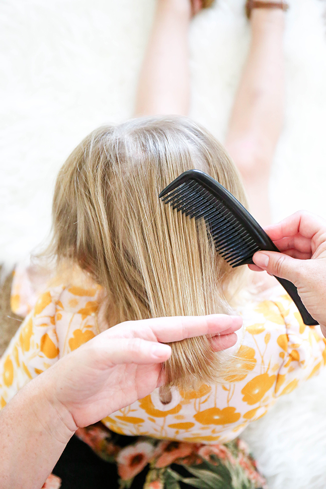 combing and prepping hair for braiding