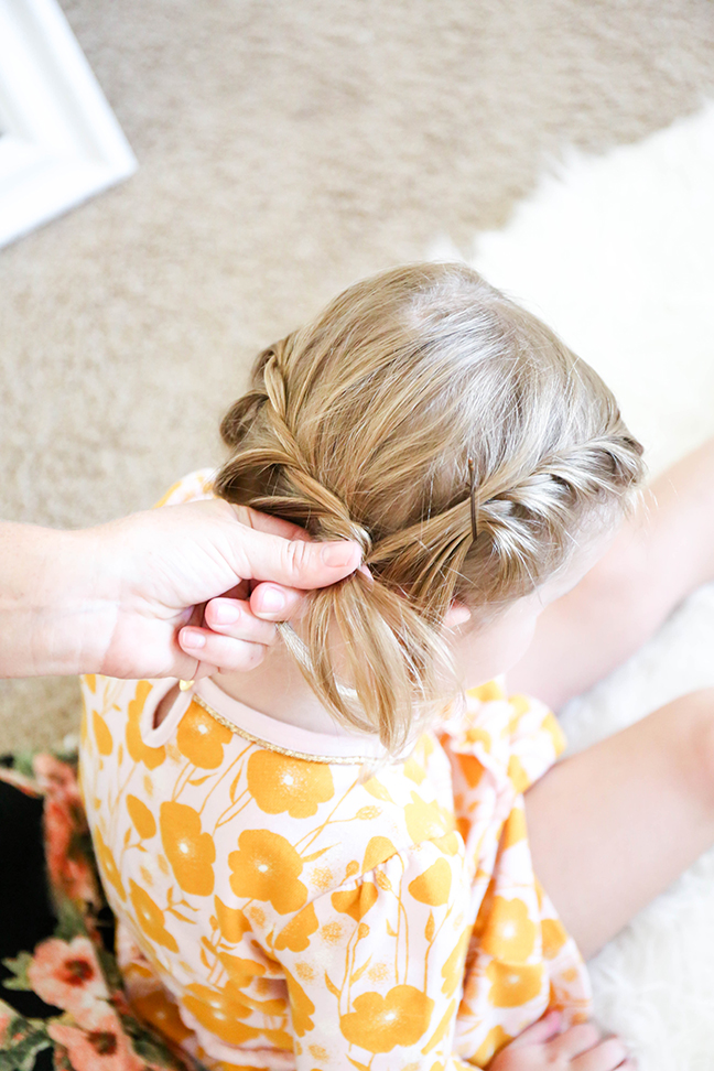 braiding toddler hair on both sides