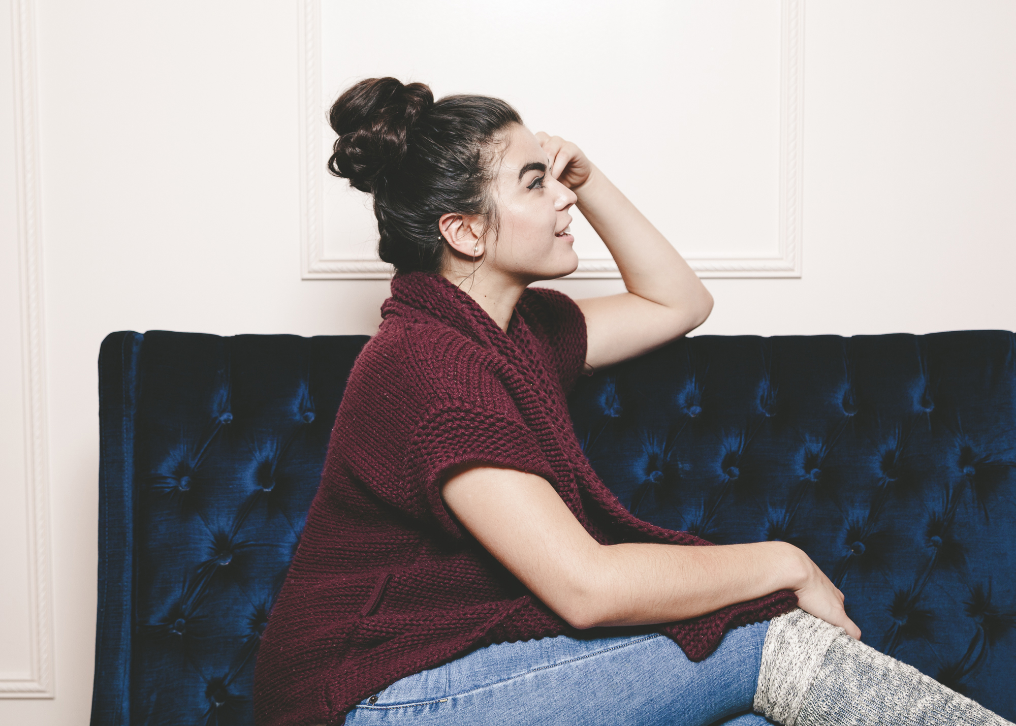 side view of braided top knot